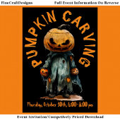 カボチャ頭不気味かかし彫刻パーティーまたはC6 招待状