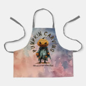 カボチャ頭不気味かかし彫刻パーティーBl C6 エプロン (正面)