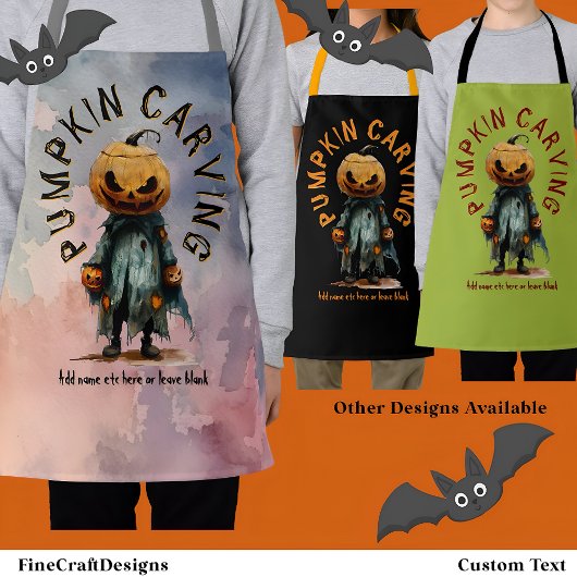 カボチャ頭不気味かかし彫刻パーティーBl C6 エプロン