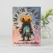 カボチャ頭不気味かかし彫刻パーティーBl C6 招待状 (スタンド正面)
