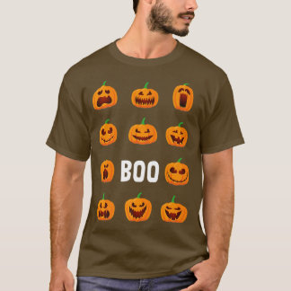 カボチャ顔ブー怠惰ハロウィーンのコスチュームかわいいジャック Tシャツ