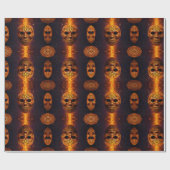 カボチャ顔ホラーマスク ラッピングペーパー (フラット)