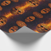 カボチャ顔ホラーマスク ラッピングペーパー (角)