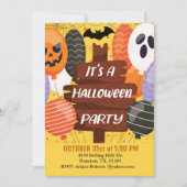 カボチャ風船ハローウィンパーティ 招待状 (正面)