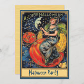 カボチャ飛んでいるンウィッチハローウィンパーティ 招待状 (正面/裏面)