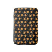 カボチャ飴バケットパターンオレンジブラック バスマット (正面縦)