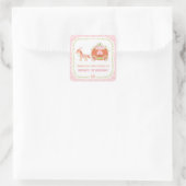 カボチャ馬車ありがとう誕生日パーティーのシール スクエアシール (バッグ)