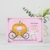 カボチャ馬車馬の秋ガールズ誕生パーティー 招待状 (スタンド正面)