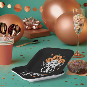 カボチャ骨格ハロウィンカボチャ不気味シーズン ペーパープレート