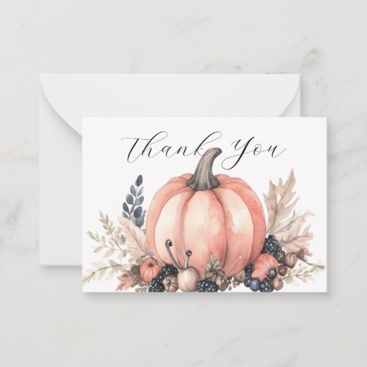 カボチャ魅力的ンサンキュー ノートカード (正面)