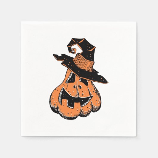 カボチャ魔女ドードル スタンダードカクテルナプキン (正面)