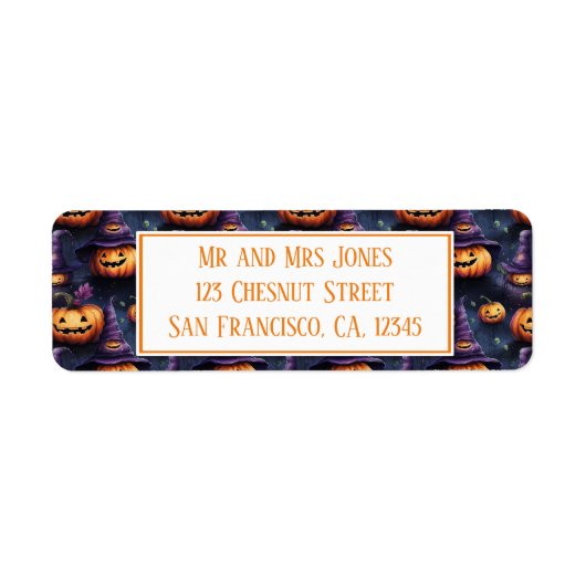 カボチャ魔法ハットハロウィーン ラベル (正面)