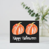 カボチャ黒とオレンジハロウィーンテーマ ポストカード (スタンド正面)