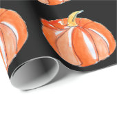 カボチャ黒とオレンジハロウィーンテーマ ラッピングペーパー (ロールコーナー)