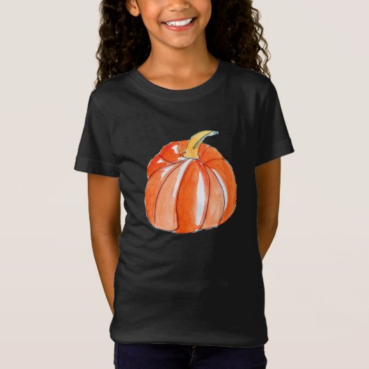 カボチャ黒とオレンジハロウィーンテーマ Tシャツ (正面)