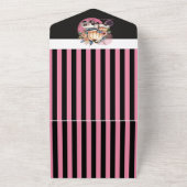 カボチャ黒ピンクフローラトラック赤ちゃんシャワーゲーム オールインワン招待状 (外側)