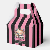 カボチャ黒ピンクフローラトラック赤ちゃんシャワー フェイバーボックス (正面)