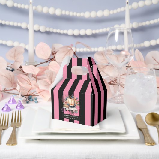 カボチャ黒ピンクフローラトラック赤ちゃんシャワー フェイバーボックス (ウェディング)