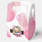 カボチャ黒ピンクフローラトラック赤ちゃんシャワー フェイバーボックス (オープン)