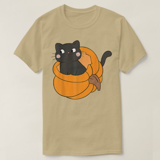 カボチャ黒猫秋秋感謝祭キャッツロー Tシャツ (デザイン正面)