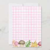 カボチャ1つのキノコの再生プレイド1歳の誕生日 招待状 (裏面)