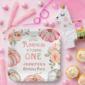 カボチャ1位バースデーはっきりしたピンクガールフローラ ペーパープレート (パーティー)