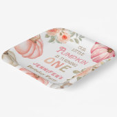 カボチャ1位バースデーはっきりしたピンクガールフローラ ペーパープレート (傾斜あり)