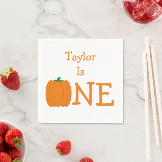カボチャ1歳の誕生日 スタンダードカクテルナプキン (インサイチュ)