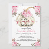 カボチャ1水色フローラ 招待状 (正面)