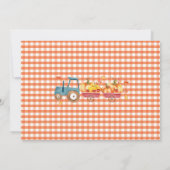 カボチャ1st誕生日パーティーハーベストトラックボーイフォト 招待状 (裏面)