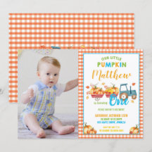 カボチャ1st誕生日パーティーハーベストトラックボーイフォト
