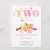 カボチャ2野生の招待ボヘミアン2歳の誕生日 招待状 (正面/裏面)