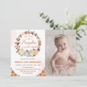 カボチャ2ndバースデーオレンジフローラパーティー 招待状 (スタンド正面)