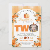 カボチャ2ndバースデーリトルカボチャ秋秋 招待状 (正面)