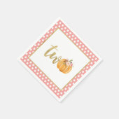 カボチャ2nd誕生日ナプキン – ピンクドット スタンダードカクテルナプキン (角)