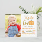 カボチャ2nd誕生日招待状(写真あり) 招待状 (スタンド正面)