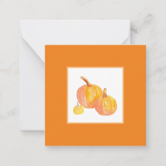 カボチャ3個 ノートカード (正面)