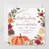 カボチャ30th誕生日パーティーボホストリングライト 招待状 (正面)