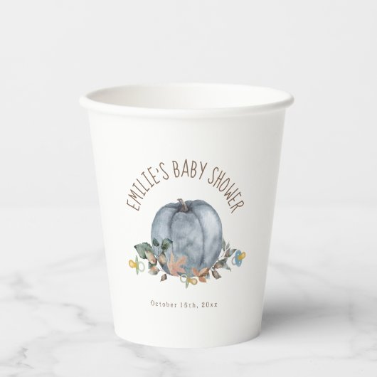 カボチャ&おしゃれな男の子ベビーシャワー 紙コップ (正面)