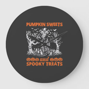 カボチャ お菓子 スプーキー トリート ヘンテコ キャッスル おばけ  ラージ壁時計