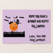 カボチャ、こうもりと幽霊 箔カード (内部)