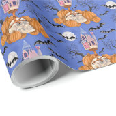 カボチャ、こうもり及びスカル包装紙 ラッピングペーパー (ロールコーナー)