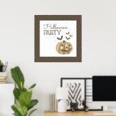 カボチャ&こうもり，ハロウィンウェルカム ポスター (ホームオフィス)