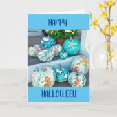 カボチャ**とハッピーハロウィン**素晴らし。 カード (黄色い花)