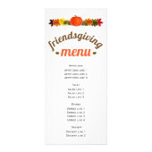 カボチャ、どんぐりと紅葉フレンドリーメニュー ラックカード (正面)