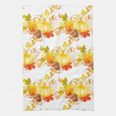 カボチャ&どんぐり/秋シーズンホームデコール キッチンタオル (縦)