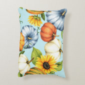 カボチャ、ひまわり、水彩イラストレーション アクセントクッション (裏面(縦))