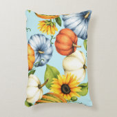 カボチャ、ひまわり、水彩イラストレーション アクセントクッション (正面(垂直))