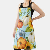 カボチャ、ひまわり、水彩イラストレーション エプロン (インサイチュ)