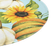 カボチャ、ひまわり、水彩イラストレーション カッティングボード (角)